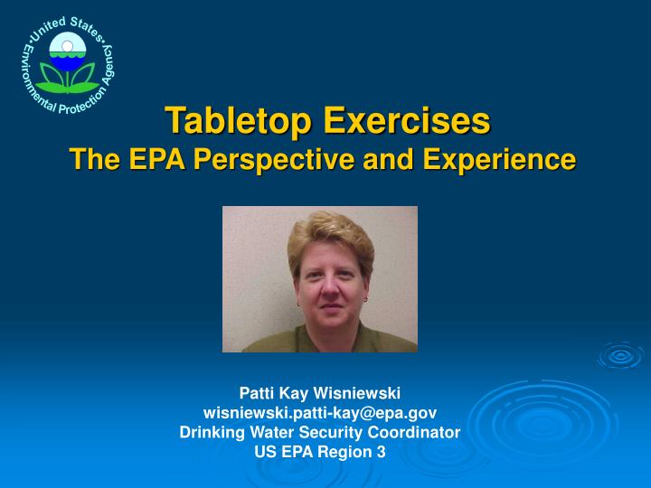 tabletop exercises the epa perspective and experience