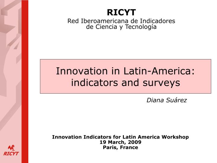 innovation in latin america indicators and surveys