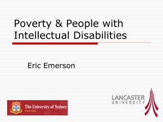 Poverty &amp; People with Intellectual Disabilities