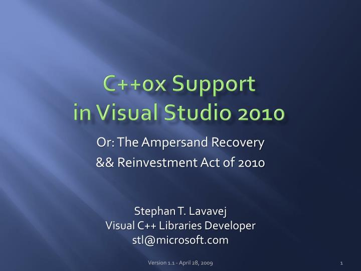 c 0x support in visual studio 2010
