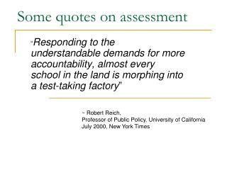 Some quotes on assessment