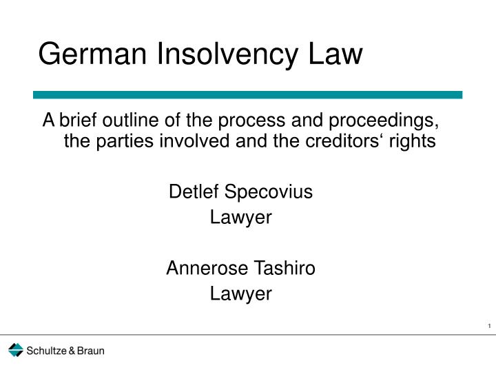 german insolvency law