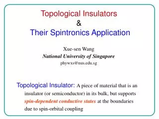 Topological Insulators &amp; Their Spintronics Application