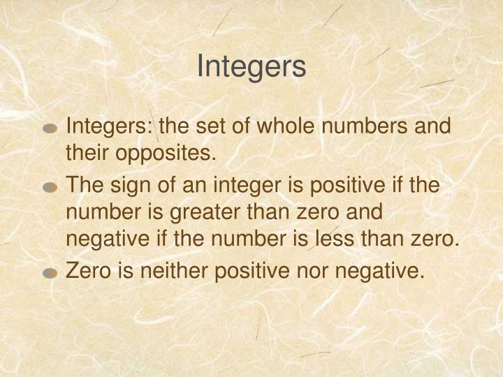 integers