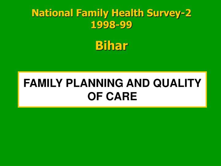 family planning and quality of care