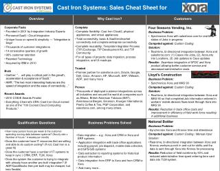 Cast Iron Systems: Sales Cheat Sheet for