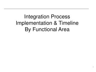 Integration Process Implementation &amp; Timeline By Functional Area