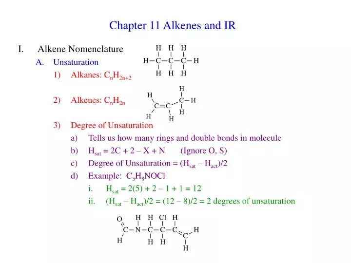 chapter 11 alkenes and ir