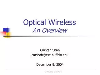 Optical Wireless An Overview