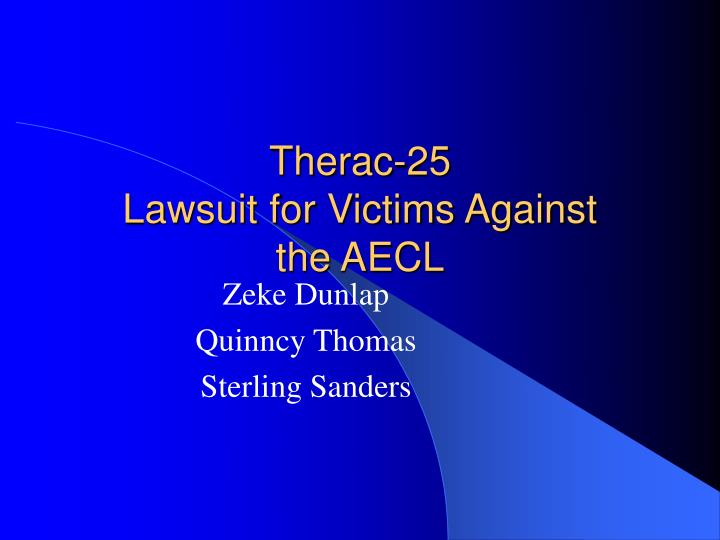 therac 25 lawsuit for victims against the aecl