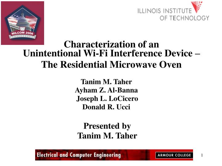 characterization of an unintentional wi fi interference device the residential microwave oven