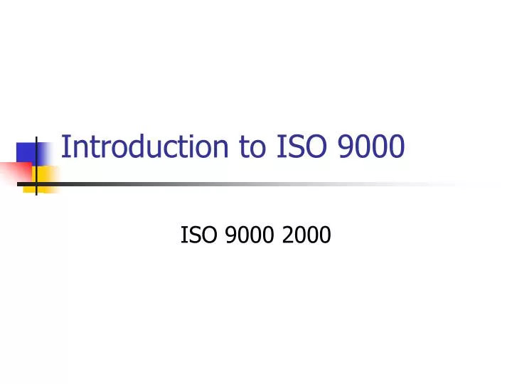 introduction to iso 9000