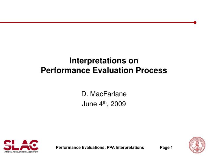 interpretations on performance evaluation process