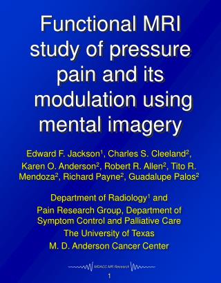 Functional MRI study of pressure pain and its modulation using mental imagery