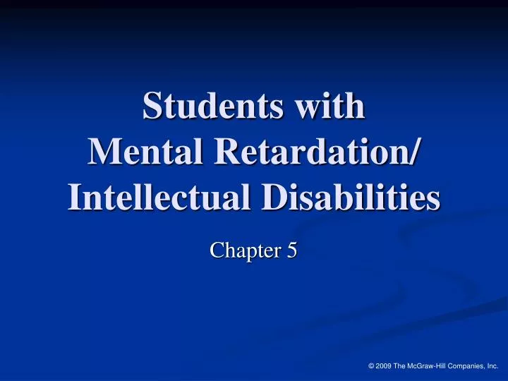 students with mental retardation intellectual disabilities