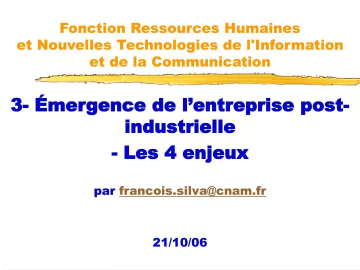 fonction ressources humaines et nouvelles technologies de l information et de la communication