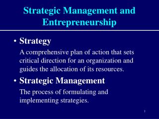 Strategic Management and Entrepreneurship
