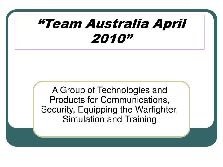 team australia april 2010