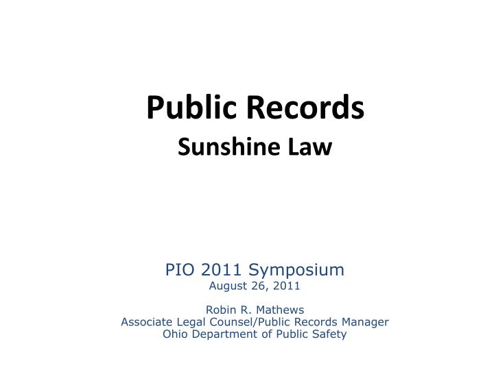 public records sunshine law