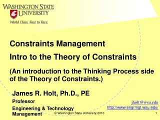 Intro to the Theory of Constraints