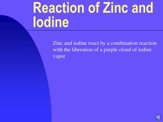 Reaction of Zinc and Iodine