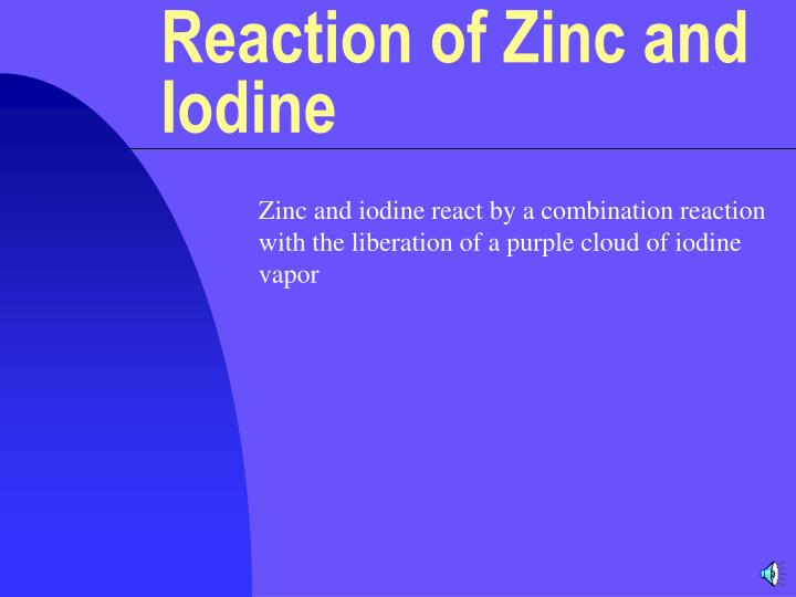 reaction of zinc and iodine