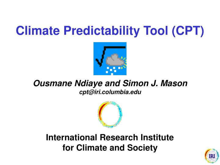 climate predictability tool cpt