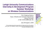 Lehigh University Communications Internship &amp; Development Program Summer Workshop on Wireless Communications