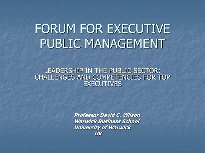 forum for executive public management