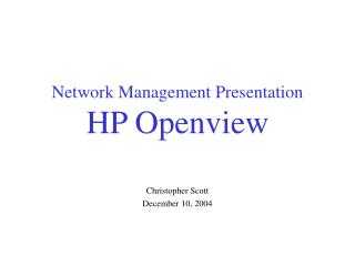 Network Management Presentation HP Openview