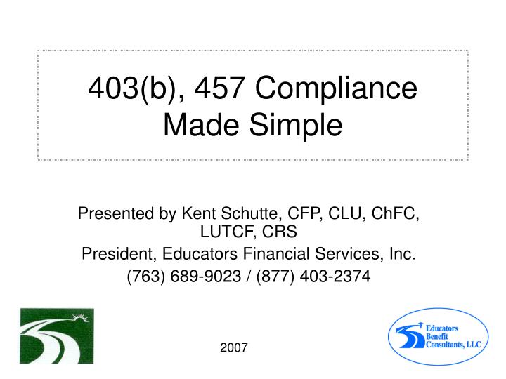 403 b 457 compliance made simple