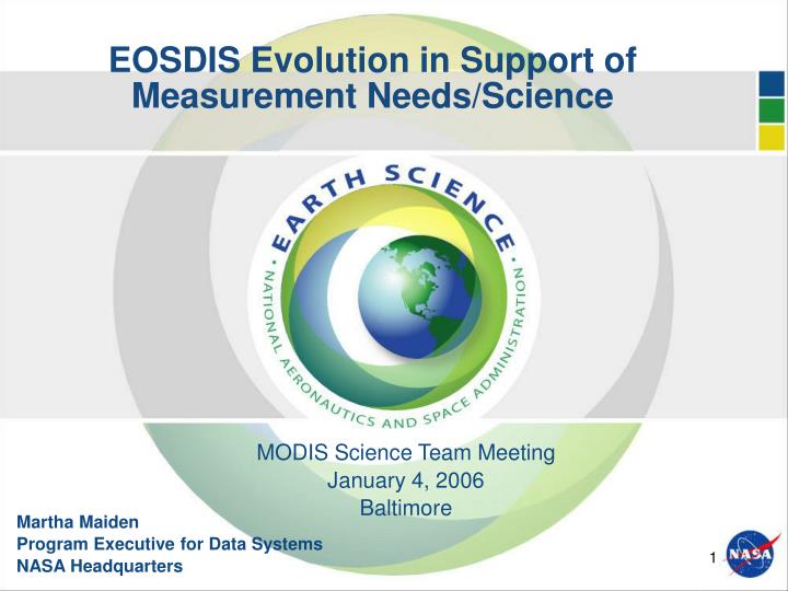 eosdis evolution in support of measurement needs science