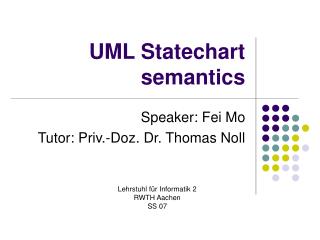 UML Statechart semantics