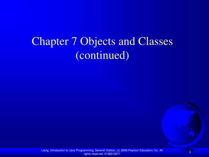 chapter 7 objects and classes continued