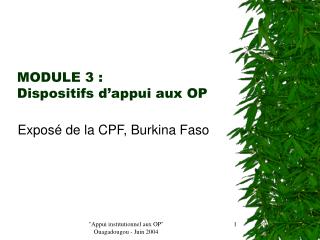 module 3 dispositifs d appui aux op