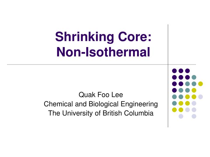 shrinking core non isothermal