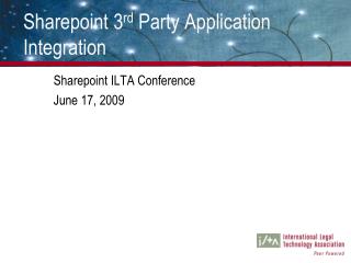 Sharepoint 3 rd Party Application Integration