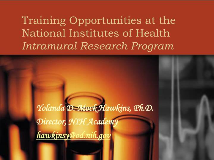 training opportunities at the national institutes of health intramural research program