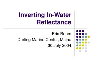 Inverting In-Water Reflectance