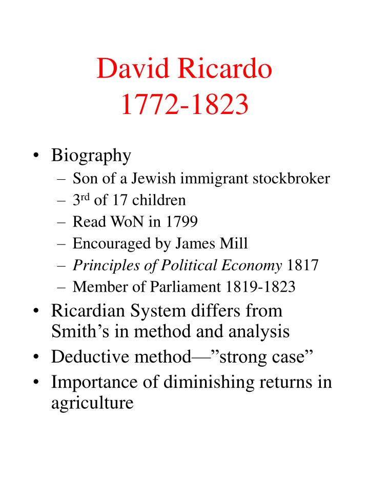 david ricardo 1772 1823
