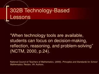302B Technology-Based Lessons
