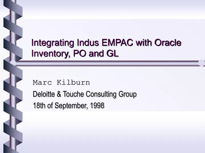 integrating indus empac with oracle inventory po and gl