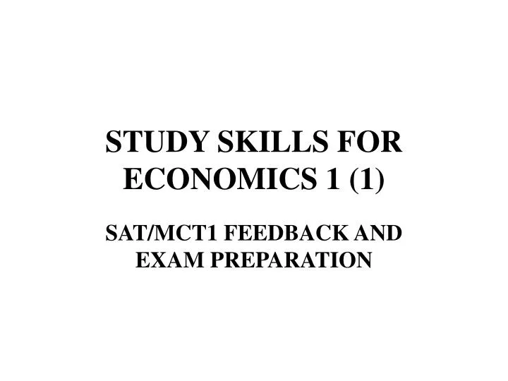 study skills for economics 1 1
