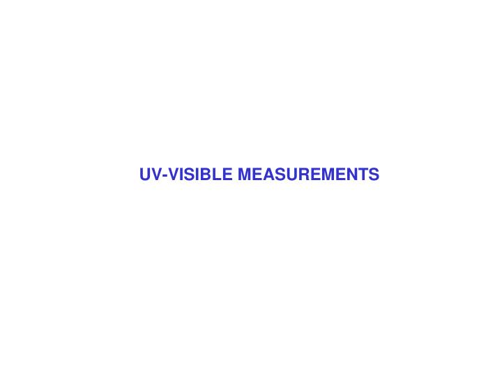 uv visible measurements