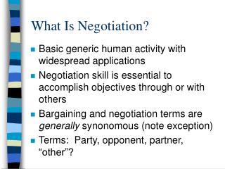 What Is Negotiation?