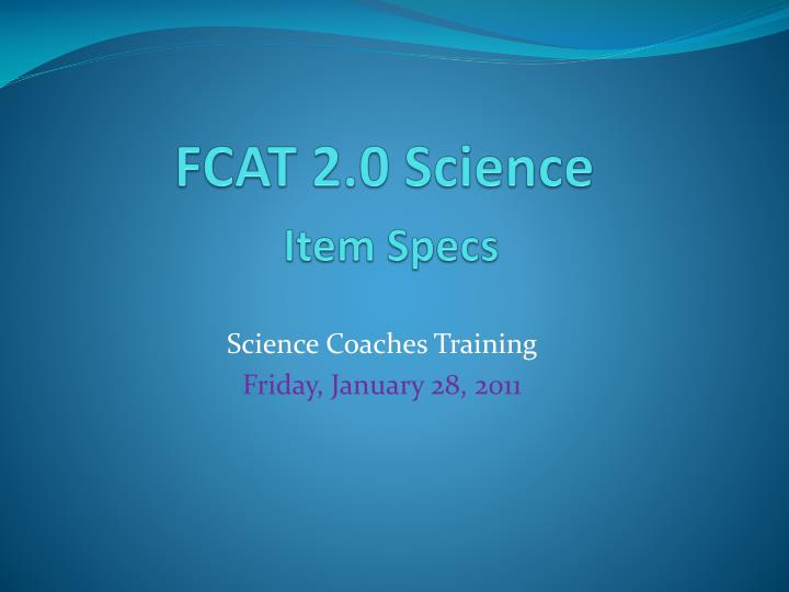 fcat 2 0 science item specs