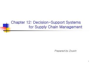 Chapter 12: Decision-Support Systems for Supply Chain Management