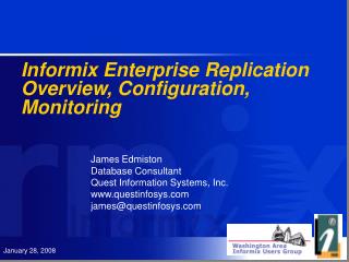 Informix Enterprise Replication Overview, Configuration, Monitoring