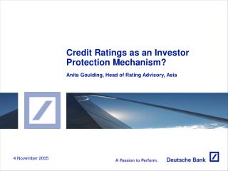 Credit Ratings as an Investor Protection Mechanism?
