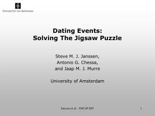 Dating Events: Solving The Jigsaw Puzzle